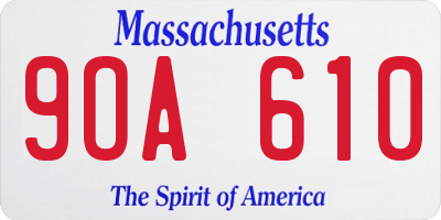 MA license plate 9OA610