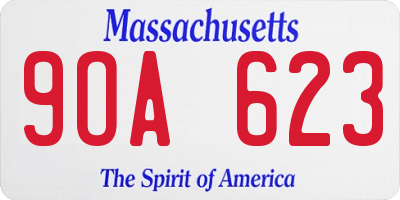 MA license plate 9OA623