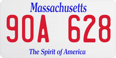 MA license plate 9OA628