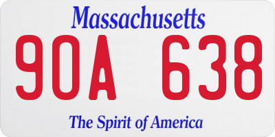 MA license plate 9OA638
