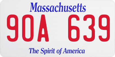 MA license plate 9OA639