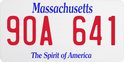 MA license plate 9OA641