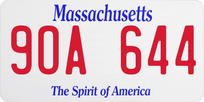 MA license plate 9OA644