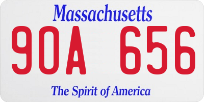 MA license plate 9OA656