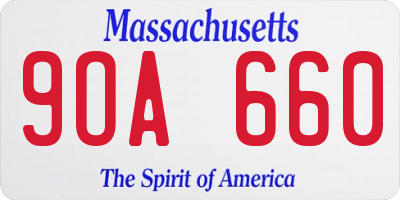 MA license plate 9OA660