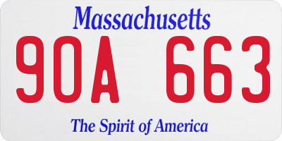 MA license plate 9OA663
