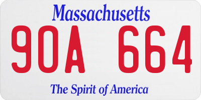 MA license plate 9OA664