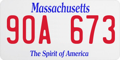 MA license plate 9OA673