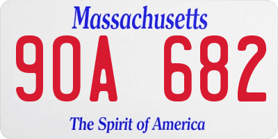 MA license plate 9OA682