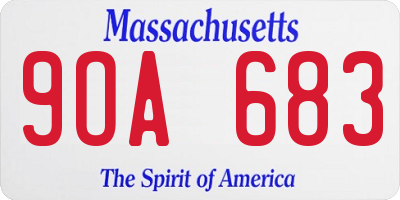 MA license plate 9OA683