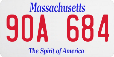 MA license plate 9OA684