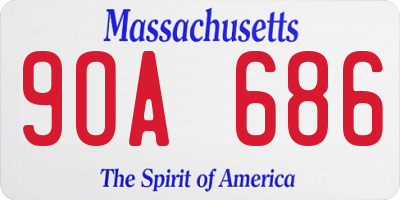 MA license plate 9OA686