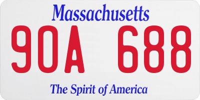 MA license plate 9OA688