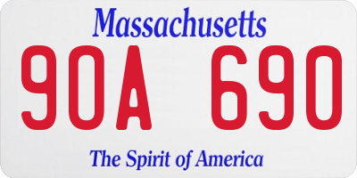 MA license plate 9OA690