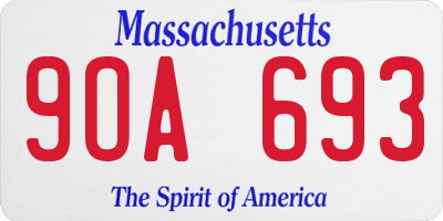 MA license plate 9OA693