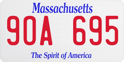 MA license plate 9OA695