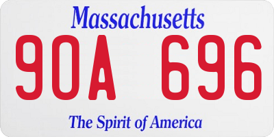 MA license plate 9OA696