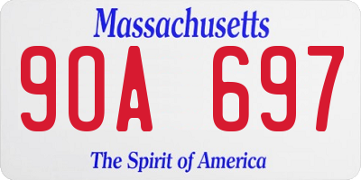 MA license plate 9OA697
