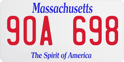 MA license plate 9OA698
