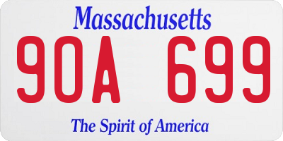 MA license plate 9OA699