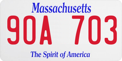 MA license plate 9OA703