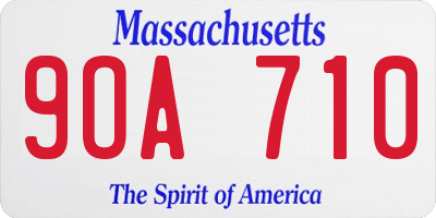 MA license plate 9OA710