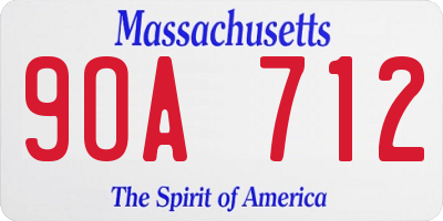 MA license plate 9OA712