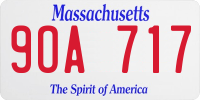 MA license plate 9OA717