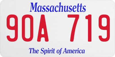 MA license plate 9OA719