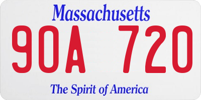 MA license plate 9OA720