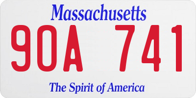 MA license plate 9OA741