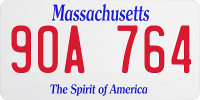 MA license plate 9OA764