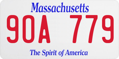 MA license plate 9OA779