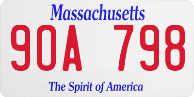MA license plate 9OA798