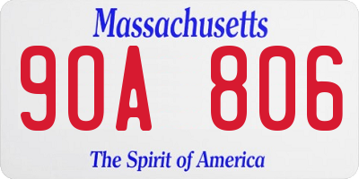 MA license plate 9OA806