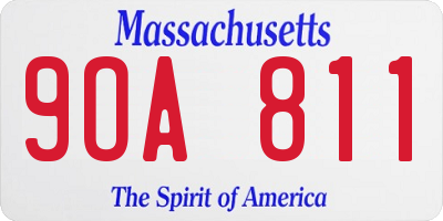 MA license plate 9OA811