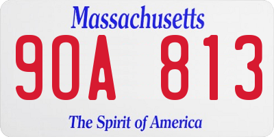 MA license plate 9OA813