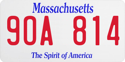 MA license plate 9OA814