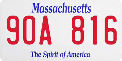 MA license plate 9OA816