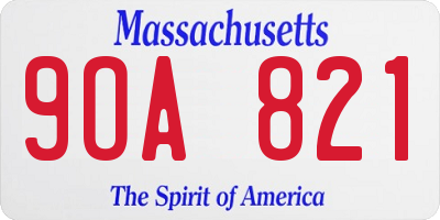 MA license plate 9OA821