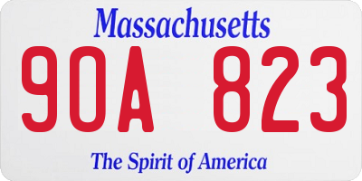MA license plate 9OA823