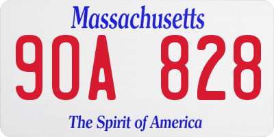 MA license plate 9OA828