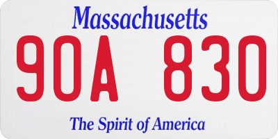 MA license plate 9OA830