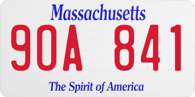 MA license plate 9OA841