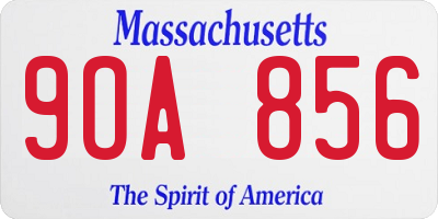 MA license plate 9OA856