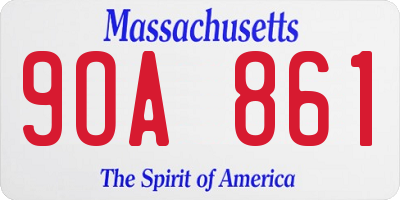 MA license plate 9OA861