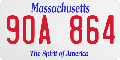MA license plate 9OA864