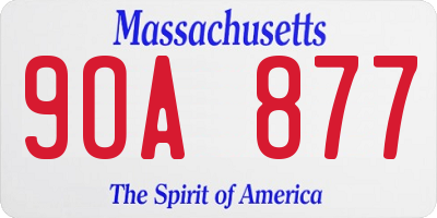 MA license plate 9OA877