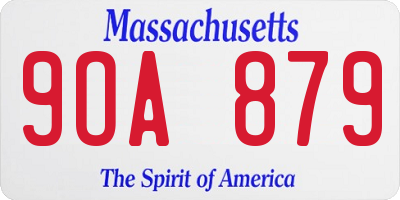 MA license plate 9OA879