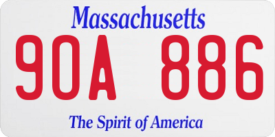 MA license plate 9OA886